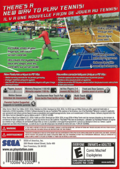 Virtua Tennis 4 - World Tour Edition — box-2D-back (US)