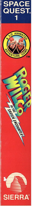 Space Quest 1 - Roger Wilco in the Sarien Encounter — box-2D-side (SP)