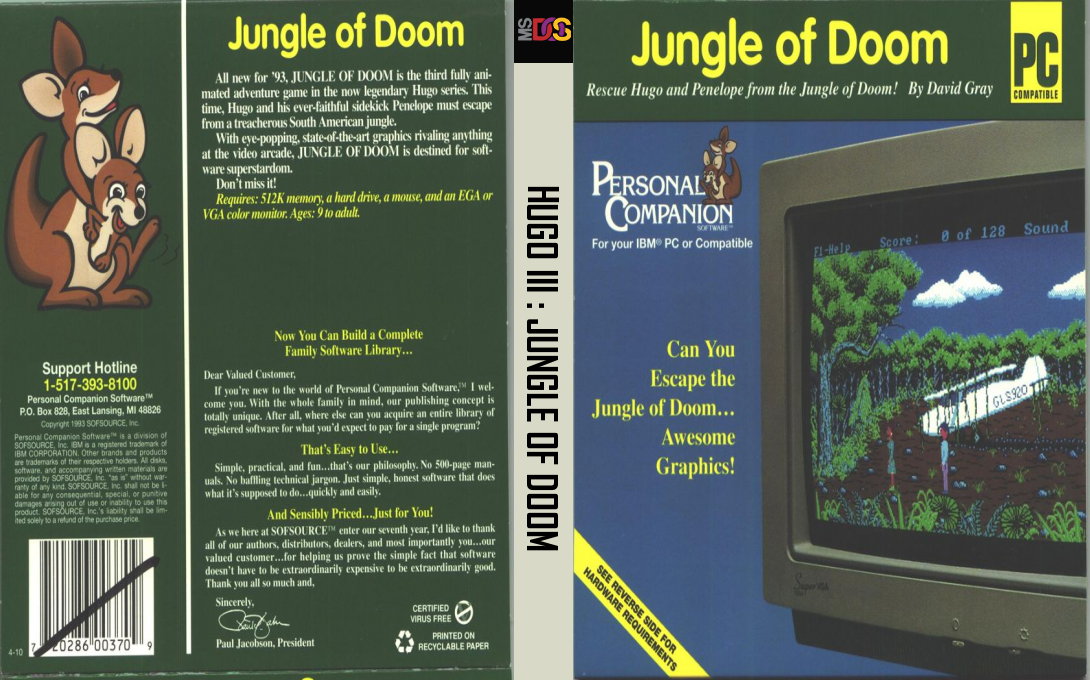 Hugo 3 - Jungle Of Doom — box-texture (US)