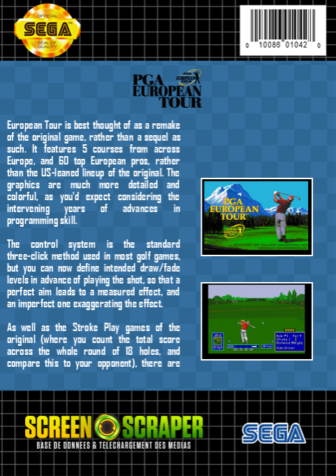 Pga European Tour — box-2D-back (SS)