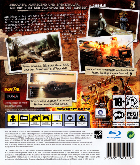 Far Cry 2 — box-2D-back (DE)