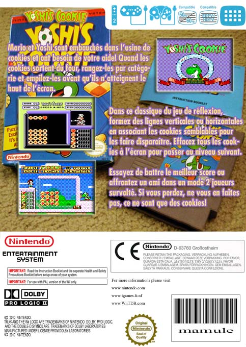 Yoshi's Cookie — box-2D-back (FR)