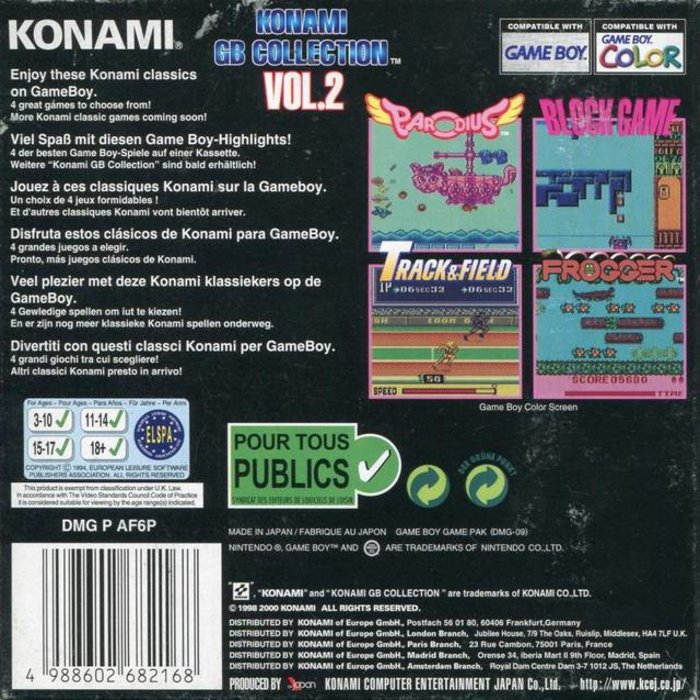 Konami Gb Collection Vol. 2 — box-2D-back (EU)