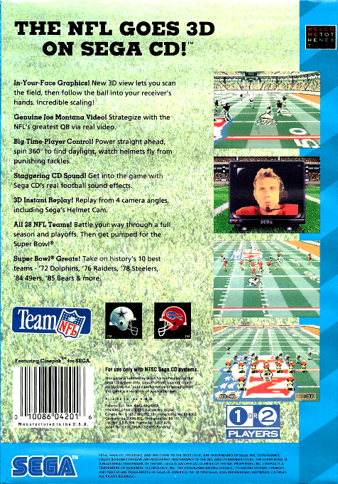 Joe Montana's NFL Football — box-2D-back (US)