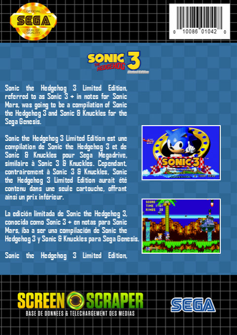 Sonic The Hedgehog 3 Limited Edition — box-2D-back (SS)