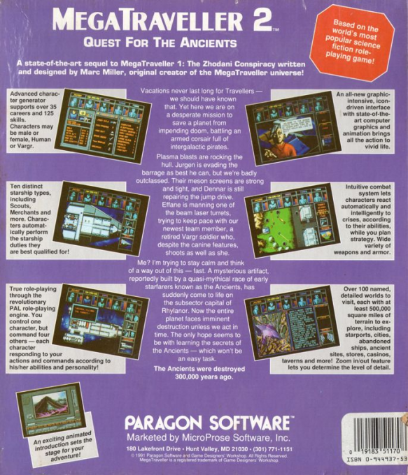 Megatraveller 2 - Quest For The Ancients — box-2D-back (US)