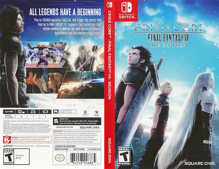 Crisis Core - Final Fantasy 7 Reunion — box-texture (US)