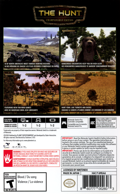 Cabelas The Hunt - Championship Edition — box-2D-back (US)