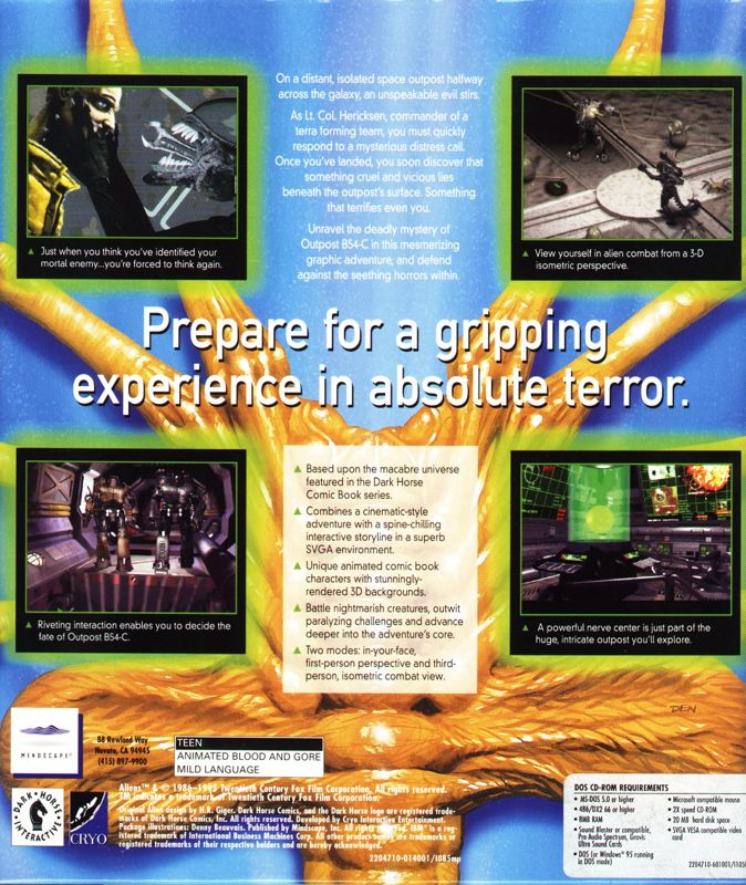 Aliens - A Comic Book Adventure — box-2D-back (US)