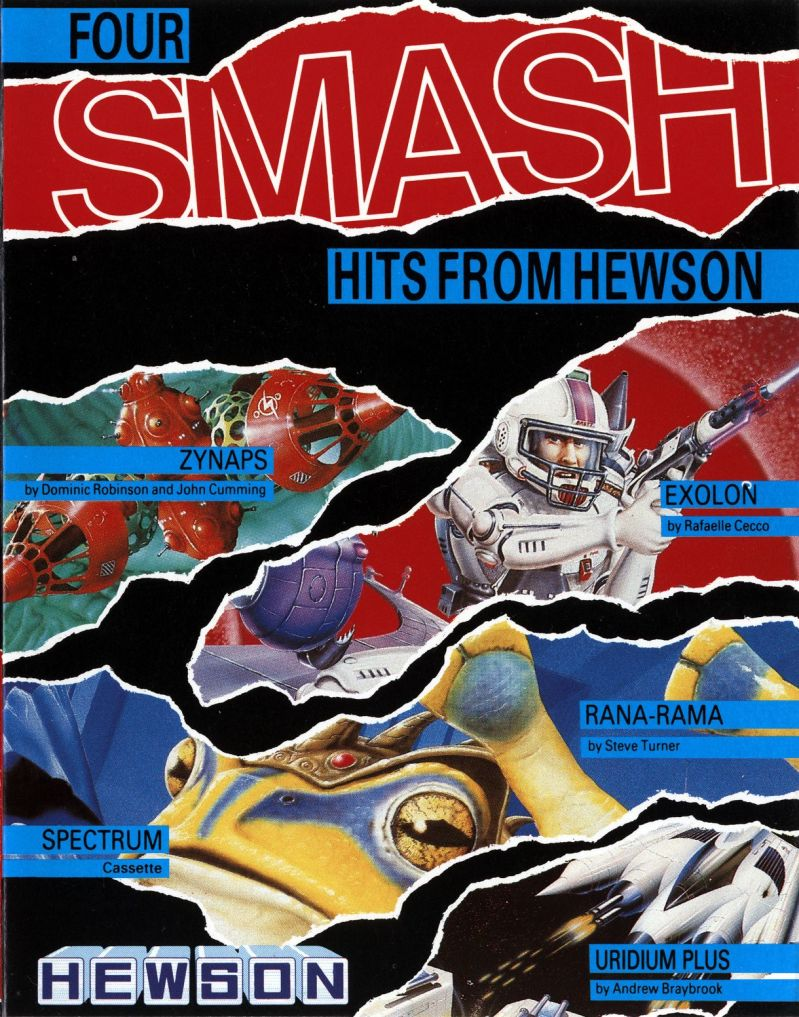 Four Smash Hits From Hewson - Exolon + Zynaps + Rana Rama + Uridium Plus — box-2D (UK)