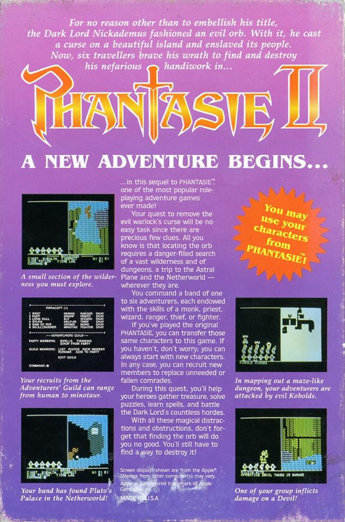 Phantasie 2 — box-2D-back (EU)