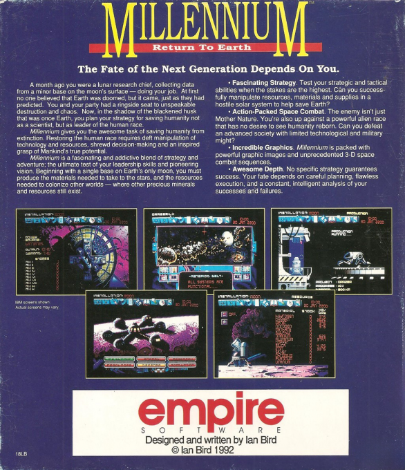 Millenium - Return to Earth — box-2D-back (US)