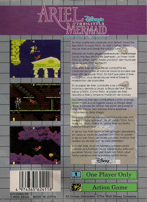 Disney's Ariel The Little Mermaid — box-2D-back (EU)