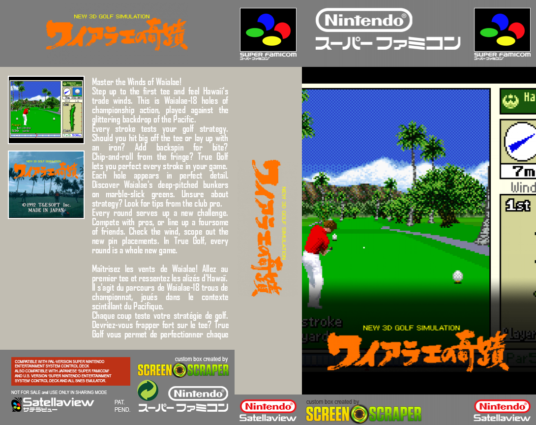 New 3d Golf Simulation - Waialae No Kiseki — box-texture (SS)