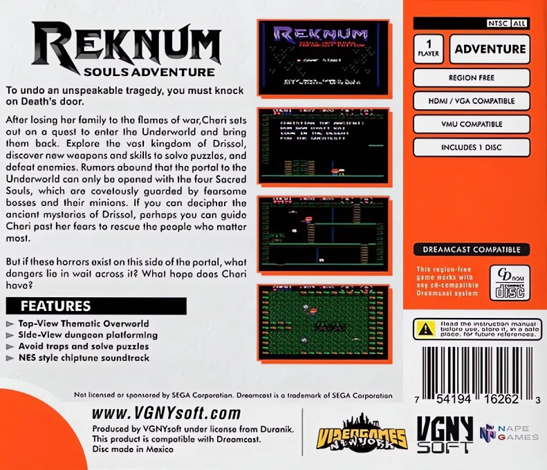 Reknum - Souls Adventure — box-2D-back (WOR)