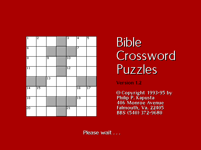 Bible Crossword Puzzles box art