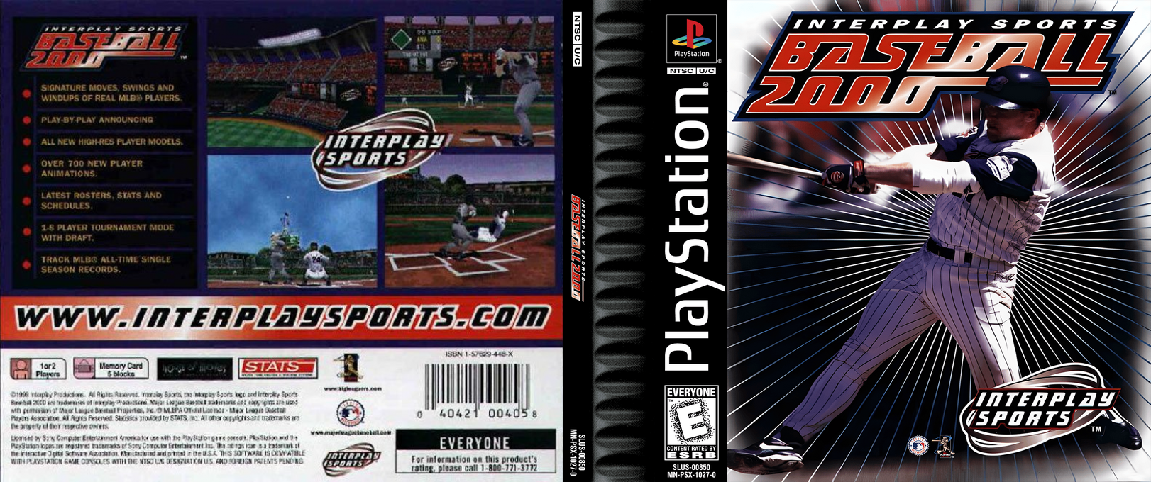 Interplay Sports Baseball 2000 — box-texture (US)