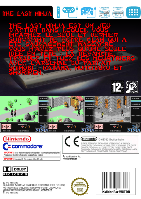 Last Ninja, The — box-2D-back (FR)