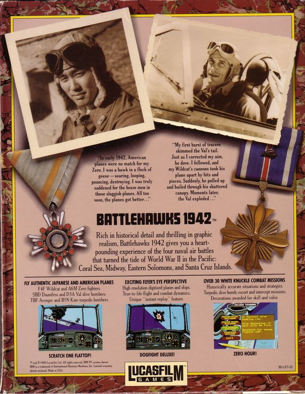 Battlehawks 1942 — box-2D-back (US)