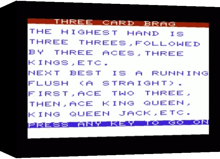 Three Card Brag — box-3D (WOR)