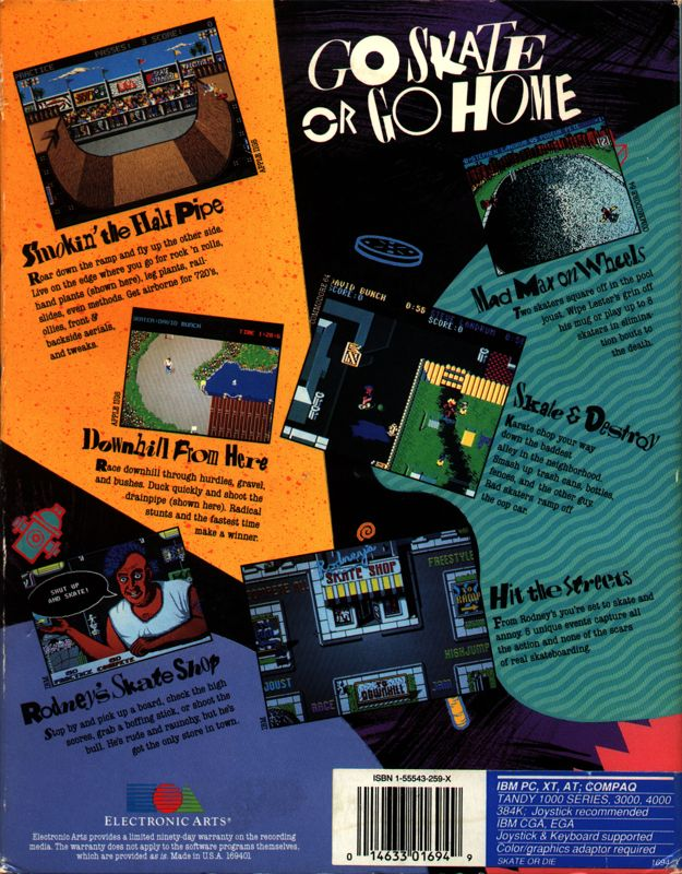 Skate Or Die — box-2D-back (US)
