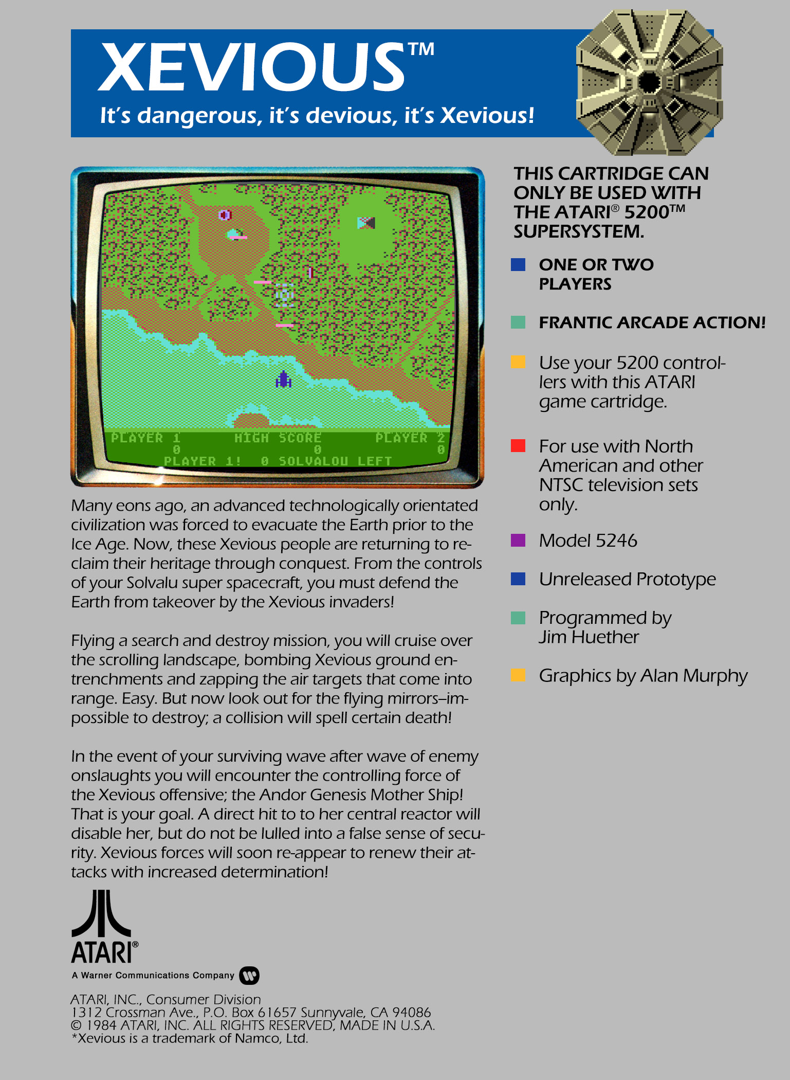 Xevious — box-2D-back (US)