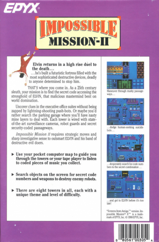 Impossible Mission 2 — box-2D-back (US)