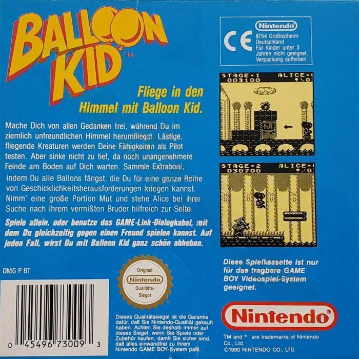 Balloon Kid — box-2D-back (DE)