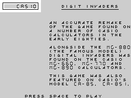 CASIO Digit Invaders — sstitle (WOR)