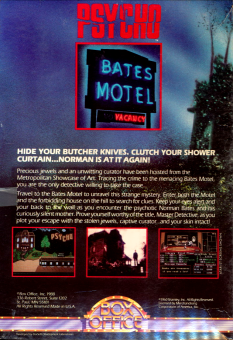 Psycho : Arcade Quest — box-2D-back (US)
