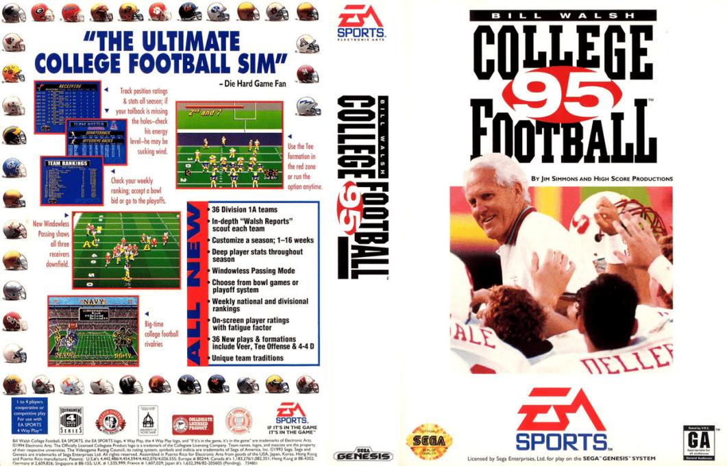 Bill Walsh College Football '95 — box-texture (US)