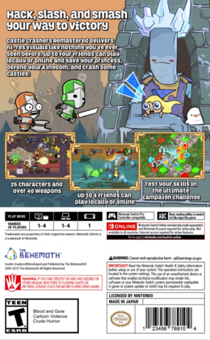 Castle Crashers — box-2D-back (US)