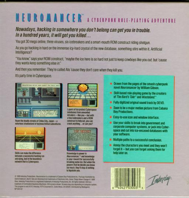 Neuromancer — box-2D-back (US)