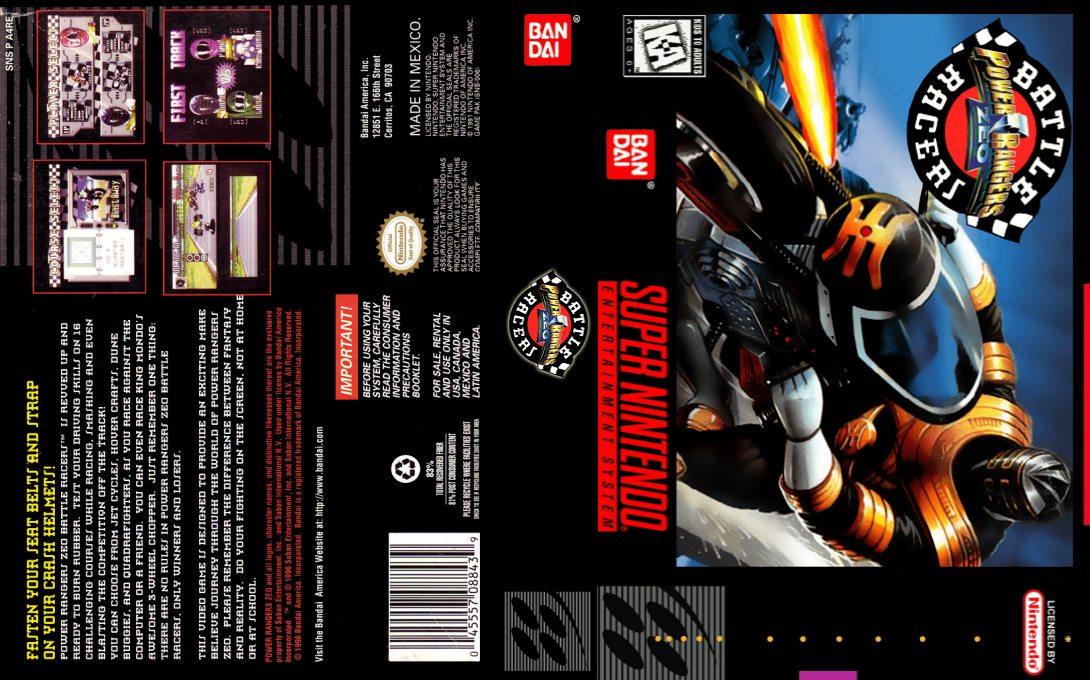 Power Rangers Zeo - Battle Racers — box-texture (US)
