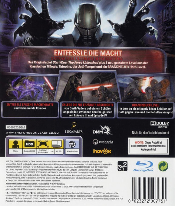 Star Wars - Le Pouvoir De La Force - Ultimate Sith Edition — box-2D-back (DE)