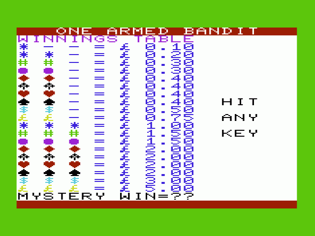 One Armed Bandit — sstitle (WOR)