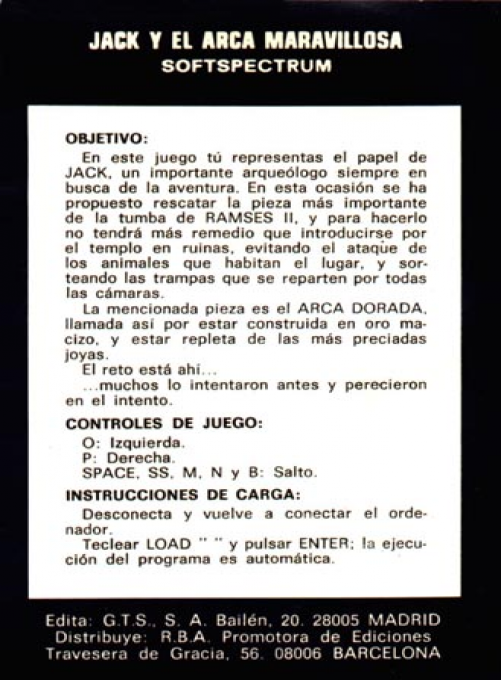 Jack y el Arca Dorada — box-2D-back (EU)