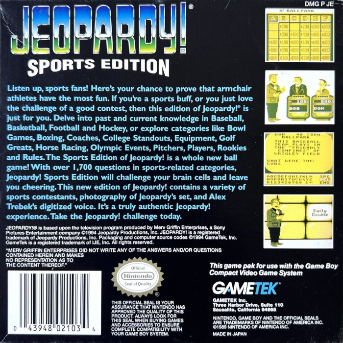 Jeopardy! - Sports Edition — box-2D-back (US)