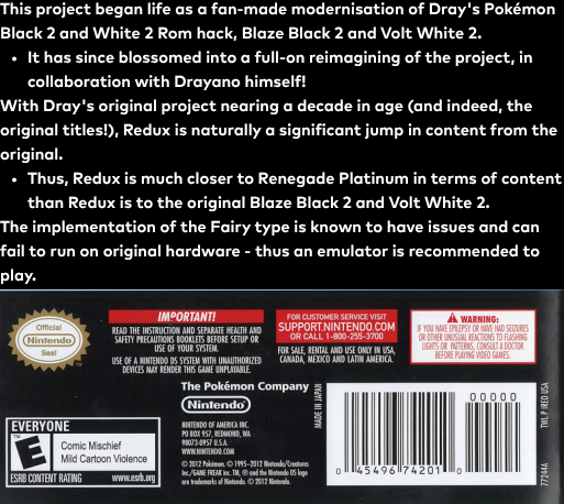 Pokemon Blaze Black 2 Redux — box-2D-back (US)