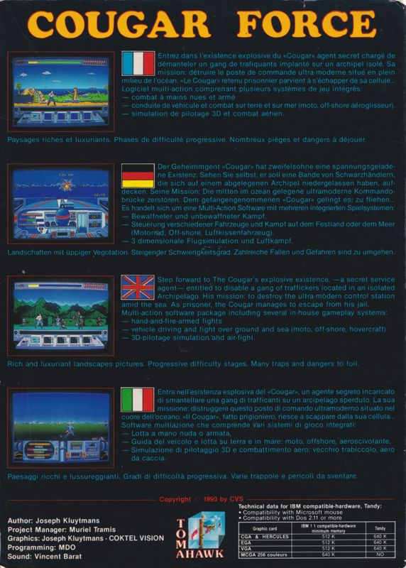 Cougar Force — box-2D-back (EU)