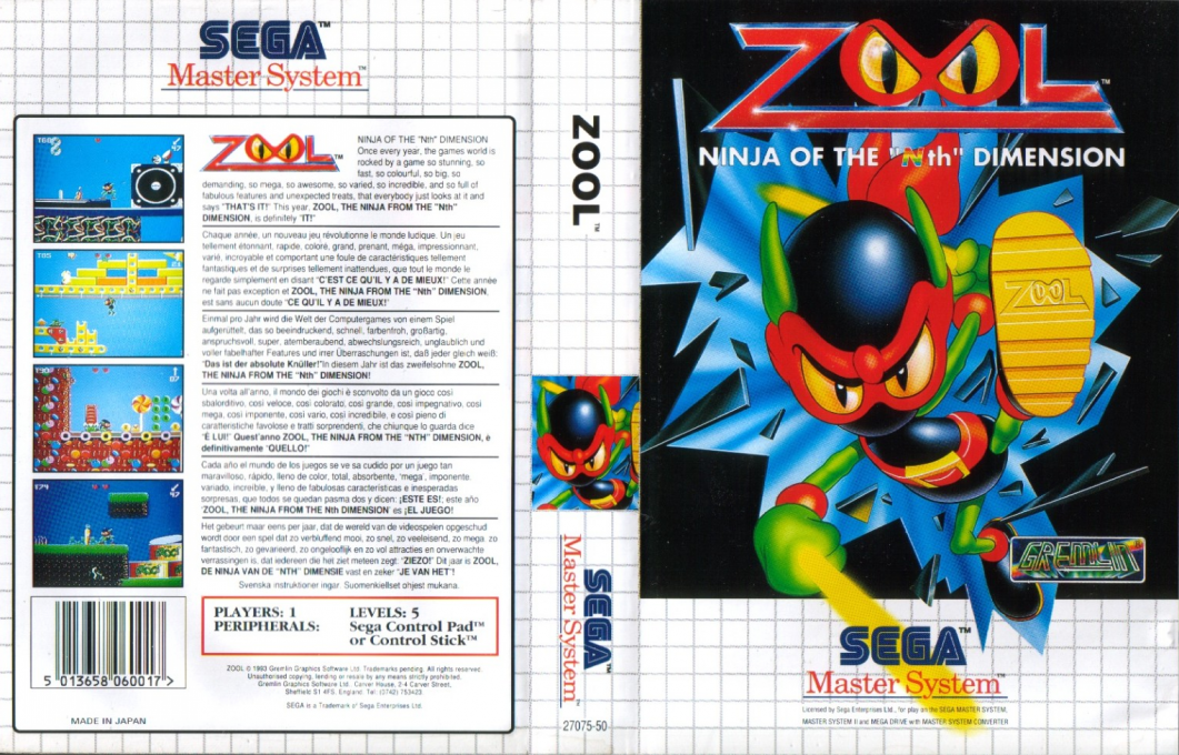 Zool - Ninja of the 'Nth' Dimension — box-texture (EU)