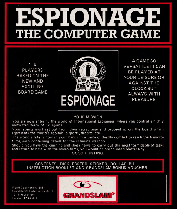 Espionage — box-2D-back (EU)