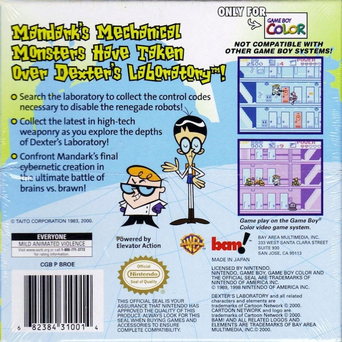 Dexter's Laboratory : Robot Rampage — box-2D-back (US)