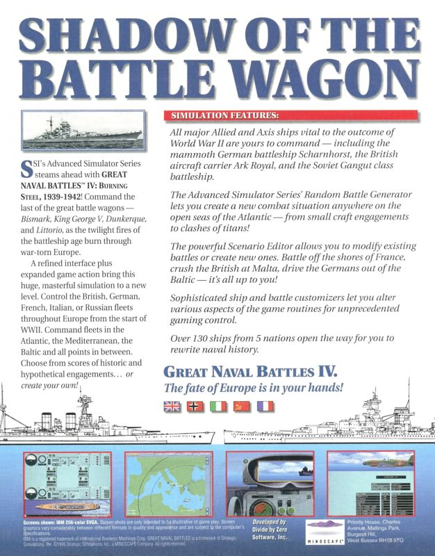 Great Naval Battles Vol 4 - Burning Steel 1939-1942 — box-2D-back (EU)