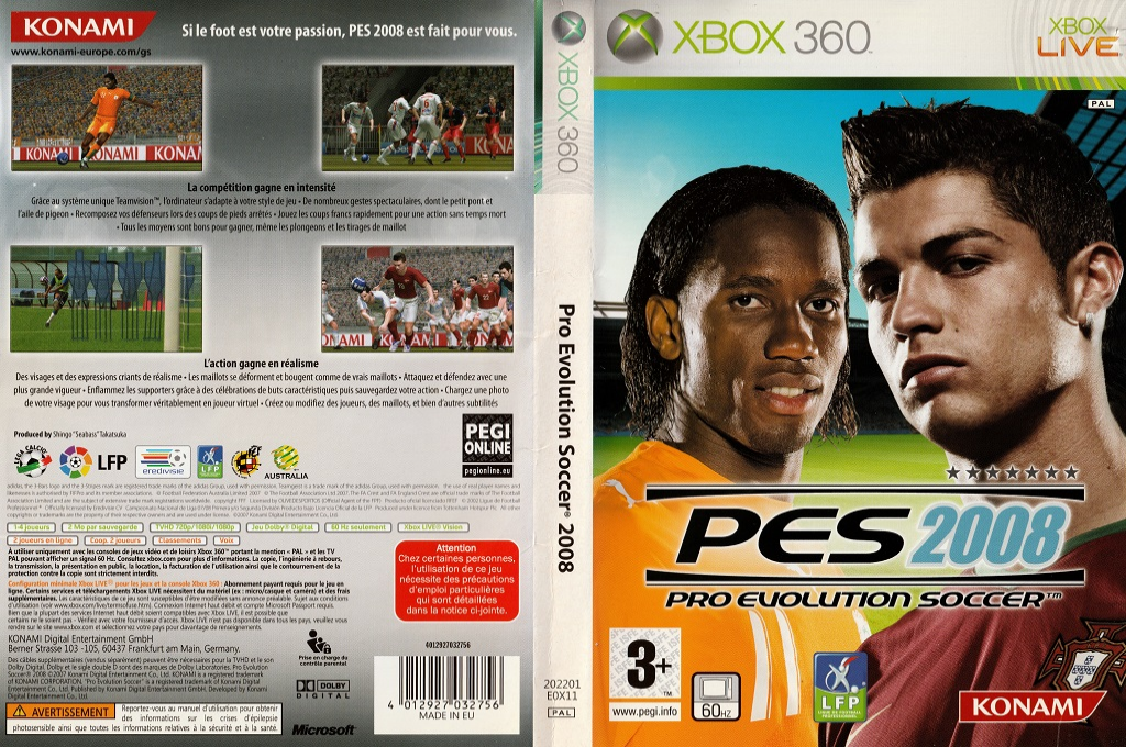 Pro Evolution Soccer 2008 — box-texture (FR)