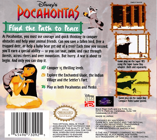 Pocahontas — box-2D-back (US)