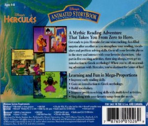 Disney's Animated Storybook: Hercules — box-2D-back (WOR)