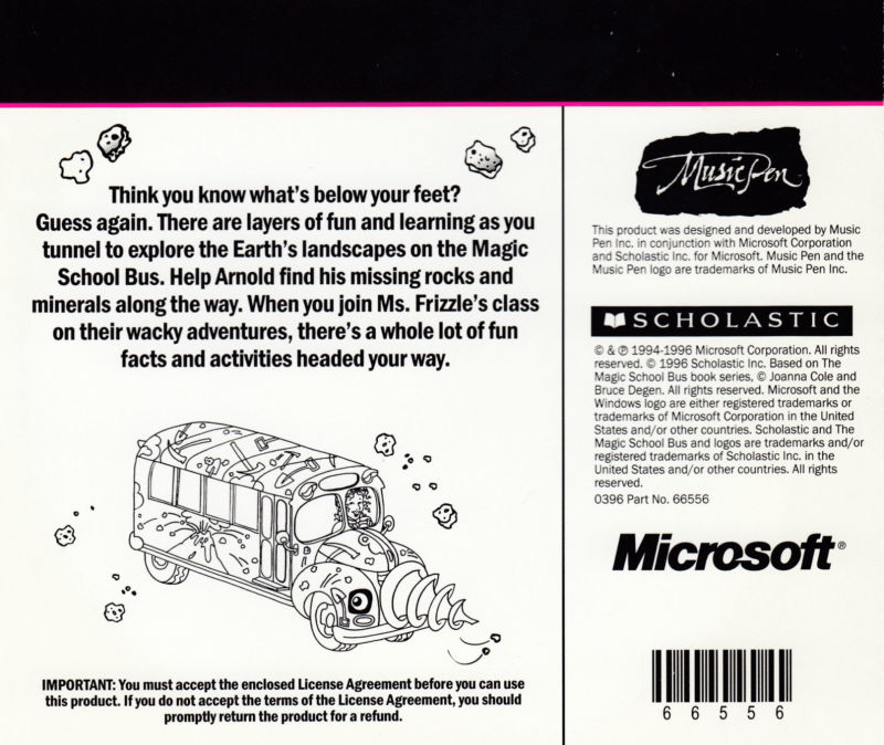 Scholastic's The Magic School Bus Explores Inside the Earth — box-2D-back (US)