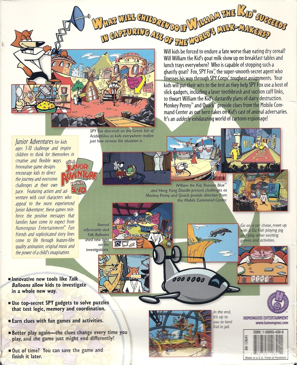 Spy Fox in 'Dry Cereal' — box-2D-back (WOR)