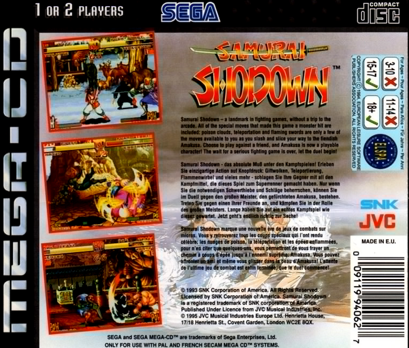 Samurai Shodown — box-2D-back (EU)